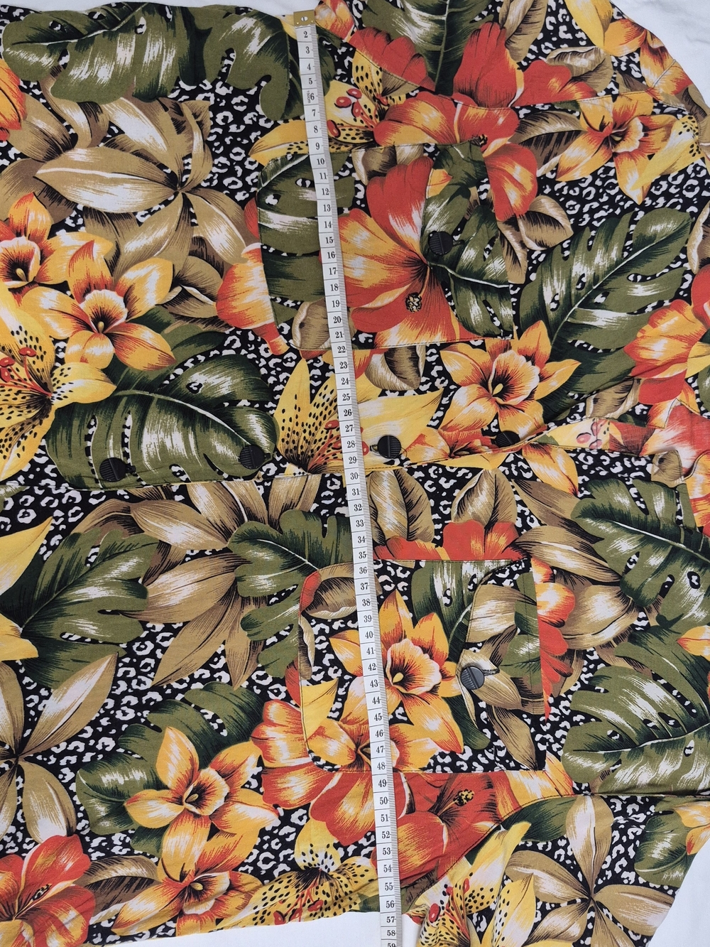 SK & Company Tropical Floral Button-Up Shirt Rayon Size 14 - Picture 7 of 10